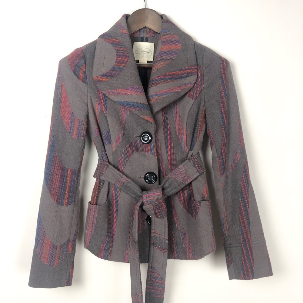 Anthropologie Cidra Belted 2 Pocket Jacket Size 0